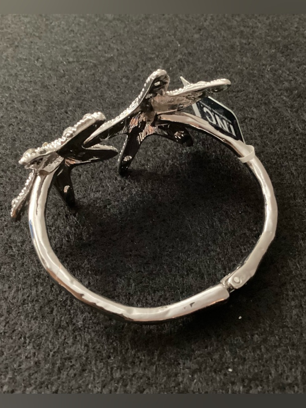 International Concepts Silver-Tone Crystal Starfish Cuff Bracelet - Picture 3 of 8